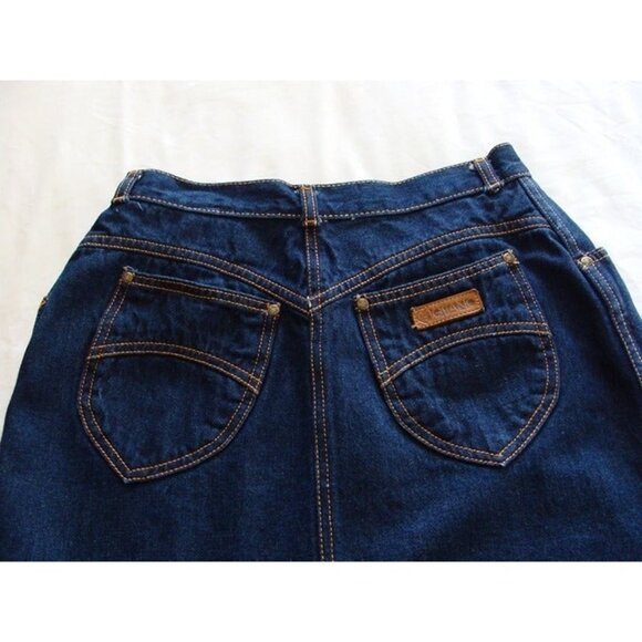 Vintage GITANO Dark Wash Denim JEAN SKIRT Sz 10 - Picture 5 of 7